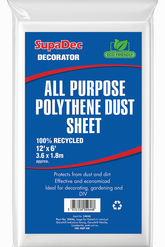 SupaDec All Purpose Polythene Dust Sheet – 12ft x 6ft